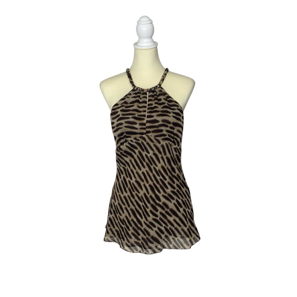 Michael By Michael Kors 100% Silk Animal Print Blouse Women's Size 10